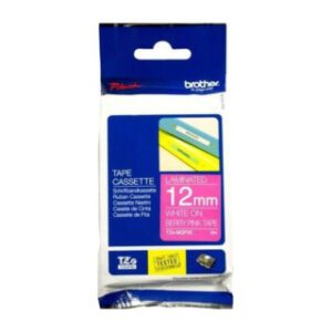 BROTHER TAPE TZ 12MM WHITE ON BERRY PINK