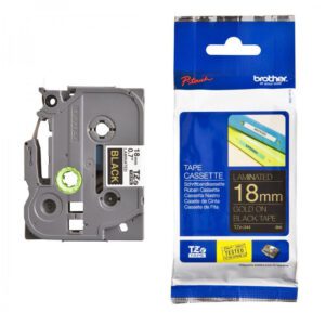 BROTHER TAPE TZ 18MM GOLD ON BLACK