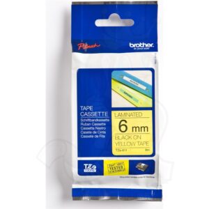 BROTHER TAPE TZ 6MM BLACK ON YELLOW