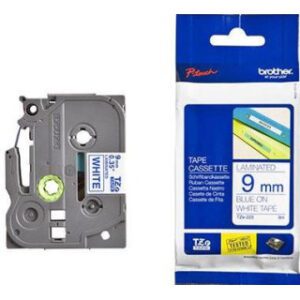 BROTHER TAPE TZ 9MM BLUE ON WHITE