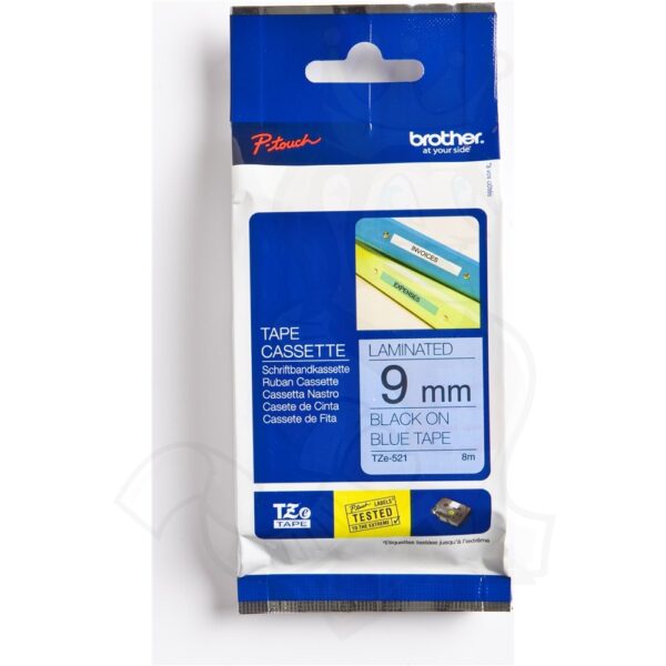 BROTHER TAPE TZ 9MM ON BLUE