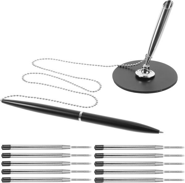DESK PEN + CHAIN ALL OFFICE  BLACK