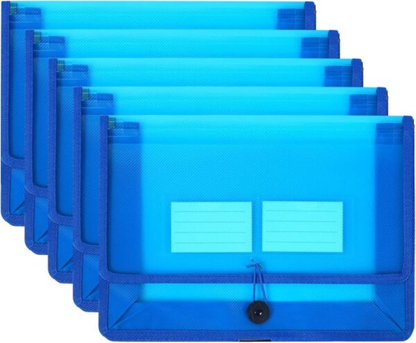 DOCUMENT WALLET PLASTIC  + ELASTIC BLUE