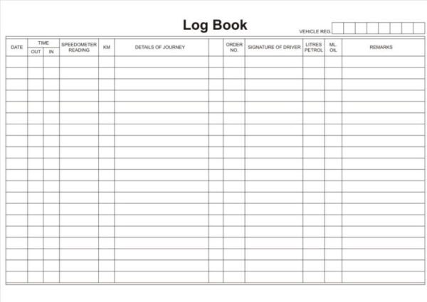 P.O.A CCMA PAGE ADAY LOG BOOK FOR DRIVERS