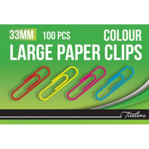 PAPER CLIPS 33MM COLOR ALL OFFICE 100