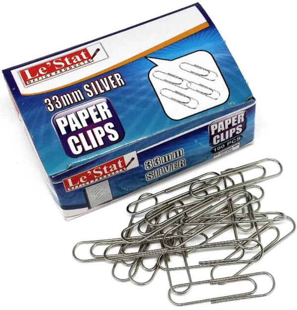 PAPER CLIPS 33MM SILVER ALL OFFICE 100