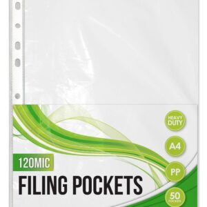 PLASTIC POCKETS  - A4 TLH/DUTY (50)